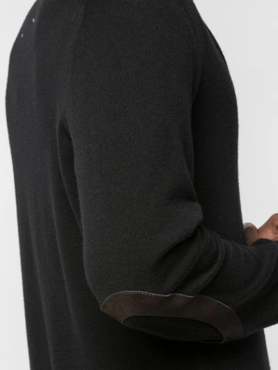 Shop Maison Margiela Elbow-patch Knitted Cardigan In Black