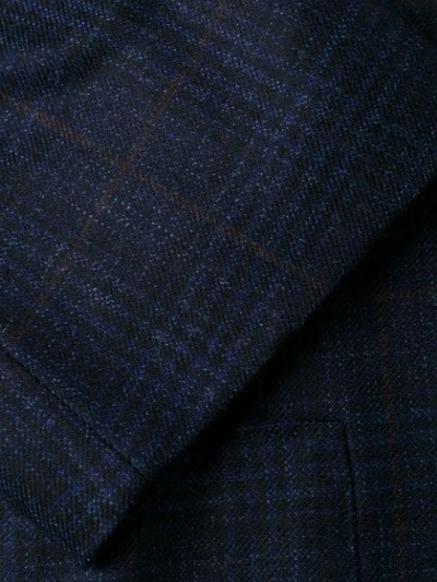 Shop Canali Checked Single-breasted Blazer In Blue