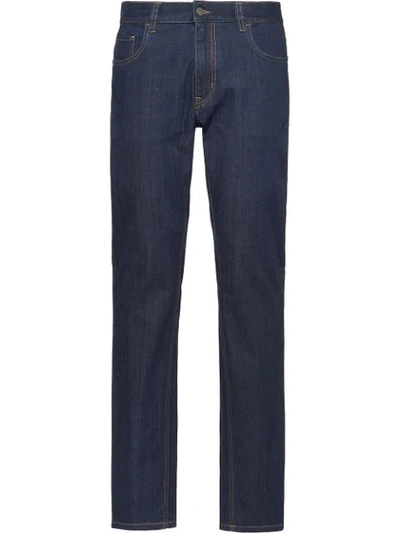 Shop Prada Mid-rise Straight Jeans In Blue