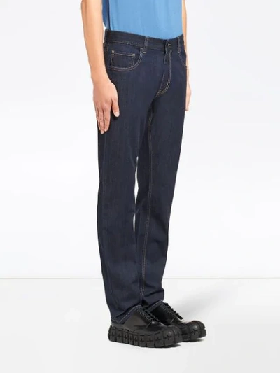 Shop Prada Mid-rise Straight Jeans In Blue