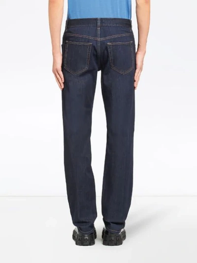 Shop Prada Mid-rise Straight Jeans In Blue