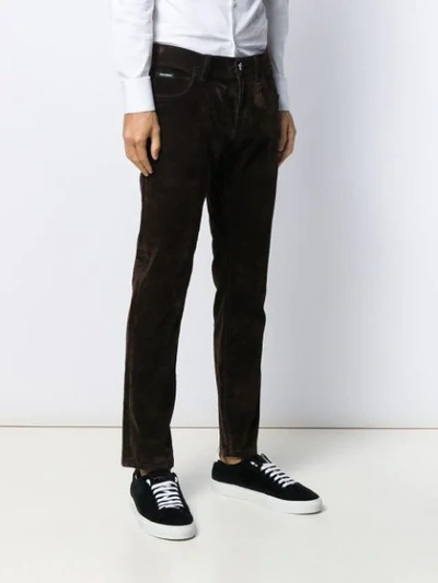 Shop Dolce & Gabbana Slim-fit Trousers - Brown