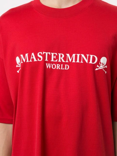 Shop Mastermind Japan Skull Logo Crew In Red