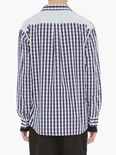 JW ANDERSON GINGHAM CHECK PANEL SHIRT - 蓝色