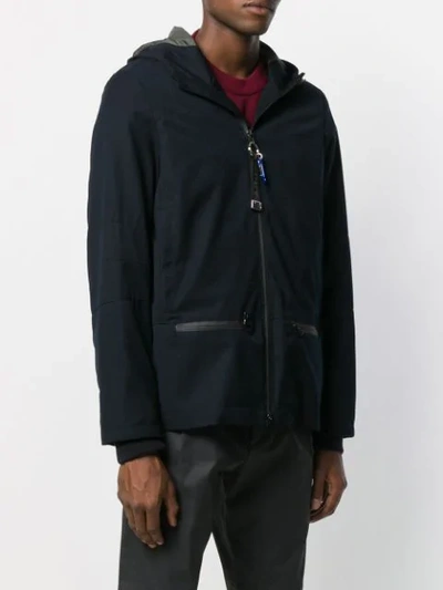 Shop Low Brand Hooded Front-zip Jacket In Blue