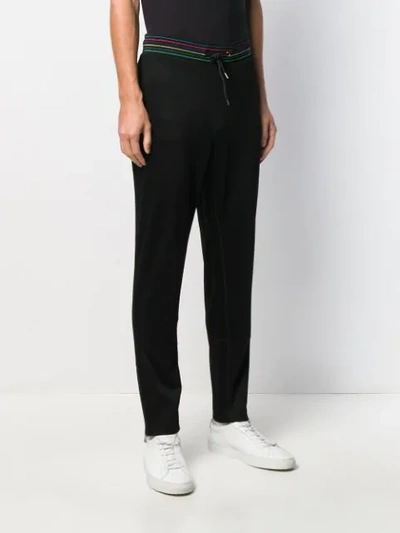 Shop Ps By Paul Smith Striped Waistband Track Trousers In 79 Nero