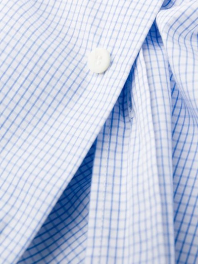 Shop Brunello Cucinelli Checked Button Down Shirt In Blue