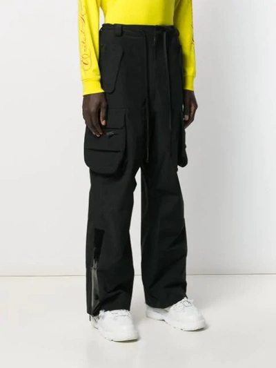 Shop Raf Simons X Templa Straight-leg Cargo Trousers In Black