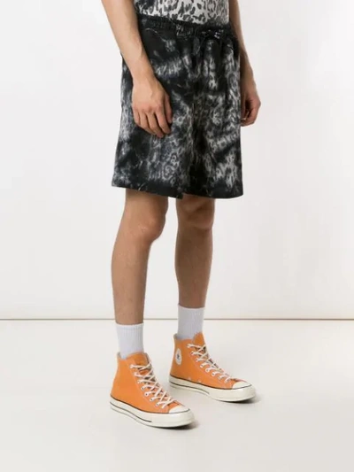 Shop Àlg Animal Print Track Shorts In Black