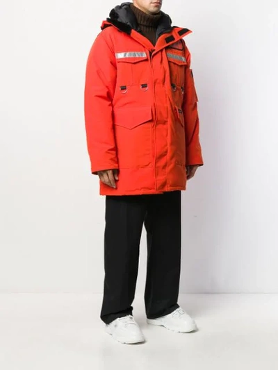 Shop Junya Watanabe X Canada Goose Hooded Padded Coat In Orange