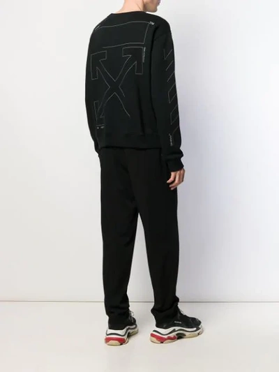 OFF-WHITE DIAGONAL PRINT SWEATSHIRT - 黑色