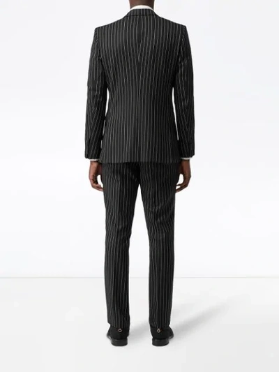 Shop Burberry English Fit Pinstriped Wool Suit In Black