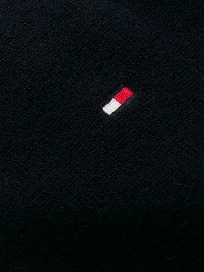 Shop Tommy Hilfiger Zip Front Knit Sweatshirt In Blue