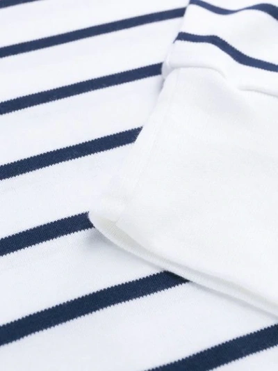 Shop Polo Ralph Lauren Striped Round Neck Sweater In White