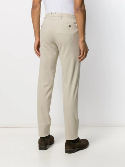Shop Corneliani Skinny-fit Tailored Trousers In Neutrals