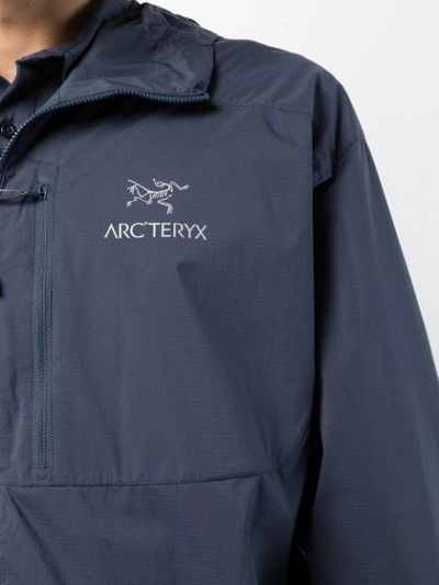 Shop Arc'teryx Logo Wind Breaker Jacket In Blue