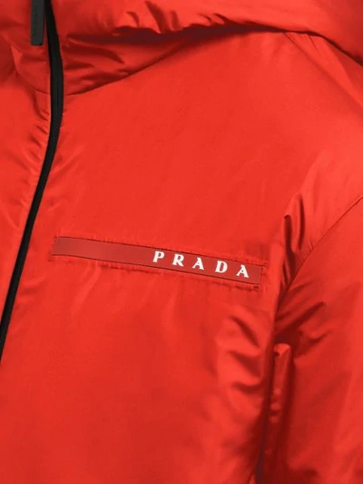 Prada Logo-stripe Technical Jacket In Red | ModeSens