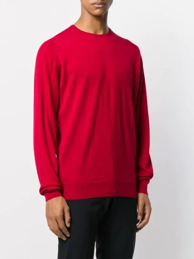 Shop John Smedley Lundy Crew Neck Sweater In Red