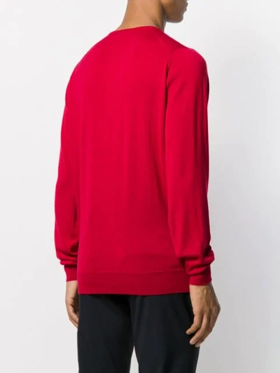 Shop John Smedley Lundy Crew Neck Sweater In Red