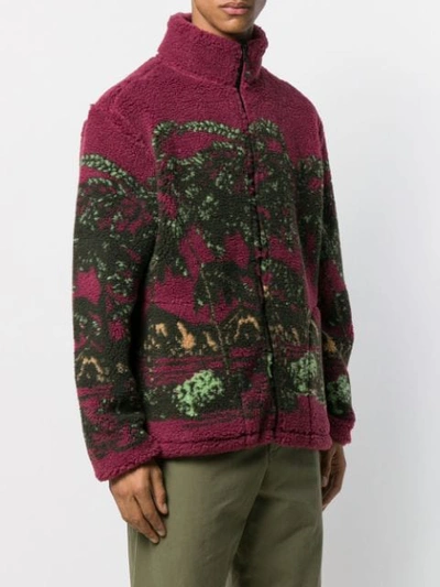 Shop Stussy Hawaiian Print Jacket In Red