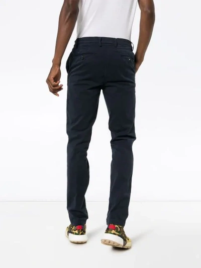 Shop Kenzo Straight Tailored Trousers - Blue