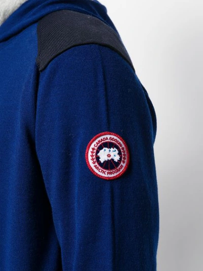 Shop Canada Goose Knitted Hoodie In Blue