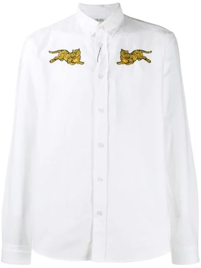 Shop Kenzo Hemd Mit Tigern - Weiss In White
