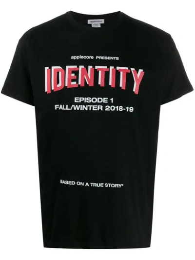 Shop Applecore 'identity' Print T-shirt In Black