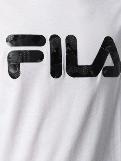 Shop Fila Textured Logo T-shirt In White