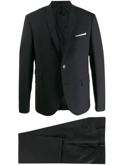 Shop Neil Barrett Travel Fine Bi-stretch Suit In Black