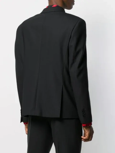 Shop Neil Barrett Travel Fine Bi-stretch Suit In Black