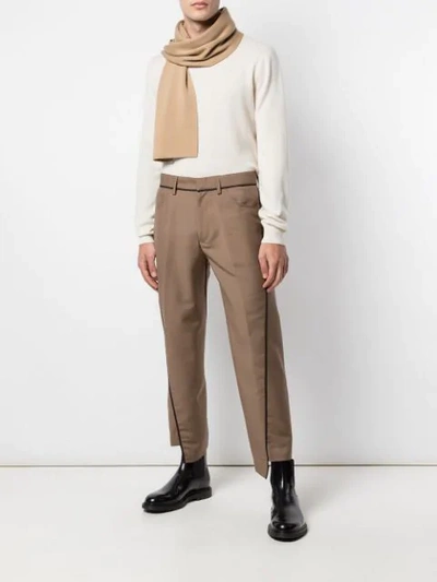 Shop Lanvin Deconstructed Cropped Trousers In Rmtr0007h19