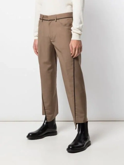 Shop Lanvin Deconstructed Cropped Trousers In Rmtr0007h19