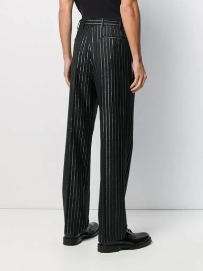 Shop Cobra Sc Metallic Pinstripe Trousers In Black