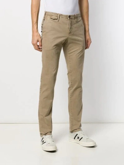 Shop Pt01 Branded Chain Chinos In Neutrals