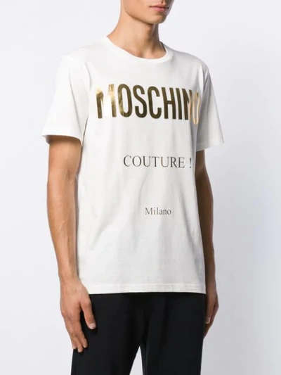 Shop Moschino Reflective Logo T-shirt In White