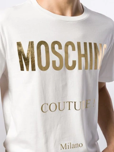 Shop Moschino Reflective Logo T-shirt In White