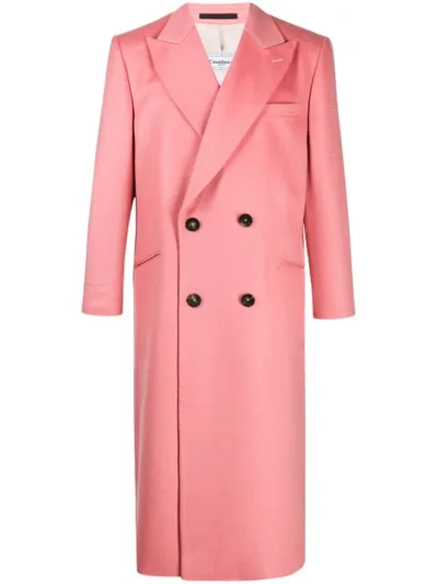 Shop Casablanca Long Double-breasted Coat In Pink