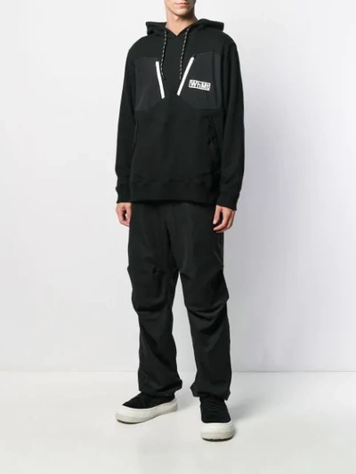 Shop White Mountaineering Logo Contrast Patch Hoody In Black