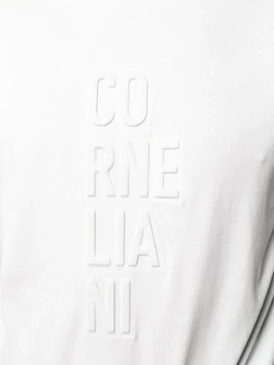 Shop Corneliani Logo Embossed T-shirt In White