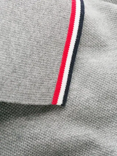 Shop Moncler Logo Patch Polo Shirt In Grey