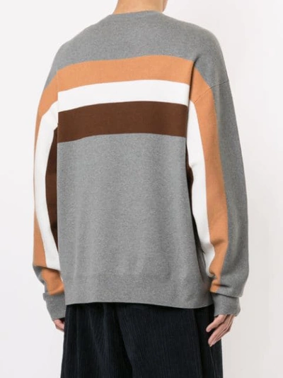 Shop Caban Striped Relaxed-fit Jumper In Grey
