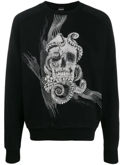 Shop Just Cavalli 'skull' Print Sweatshirt In Black