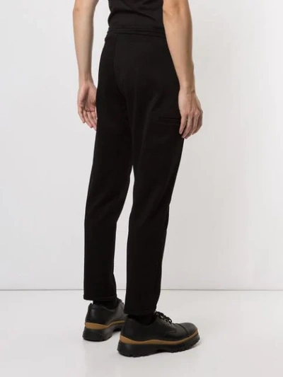 Shop Giorgio Armani Slim Textured Trousers In Black