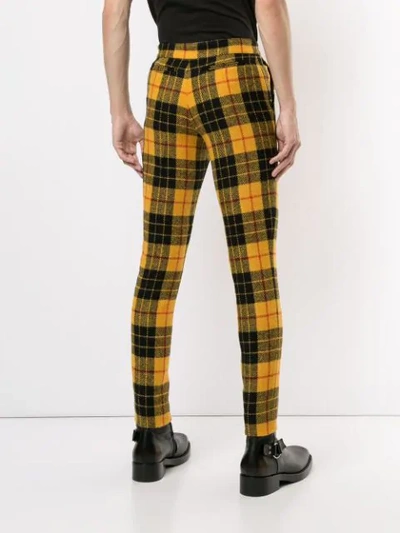 Shop Yang Li Check Pattern Skinny Trousers In Yellow