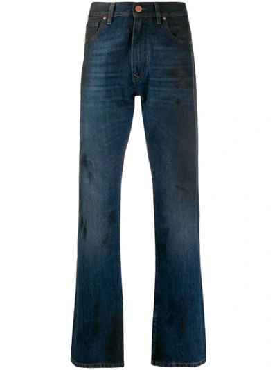 Shop Vivienne Westwood Anglomania Stain-effect Straight-leg Jeans In Blue