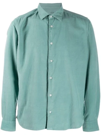 Shop Altea Long Sleeved Corduroy Shirt In Green