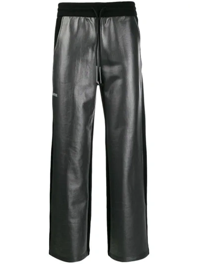 Shop Wwwm Drawstring Wide Leg Trousers In Black