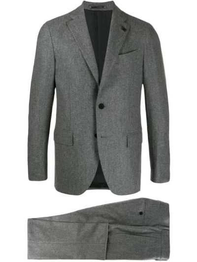 Shop Lardini Schmaler Anzug In Grey