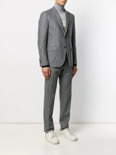 Shop Lardini Schmaler Anzug In Grey